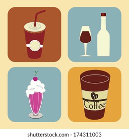 menu design over pink  background vector illustration    