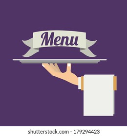 menu design over  purple  background vector illustration    