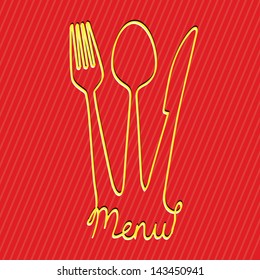 menu design over red background vector illustration