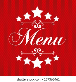 menu design over red background vector illustration