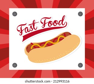 menu design over red   background vector illustration