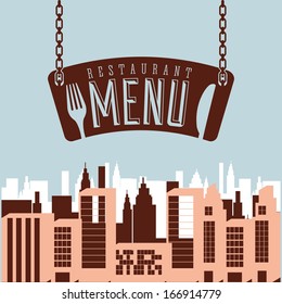 menu design over sky background vector illustration   