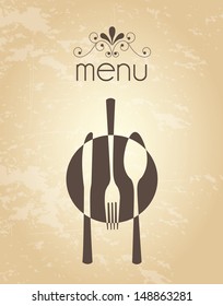 menu design over vintage background vector illustration 