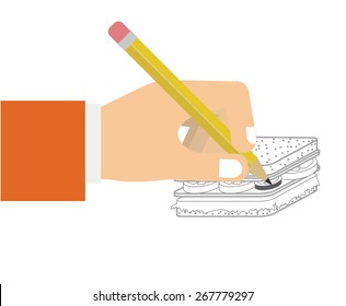 Menu design over white background vector illustration