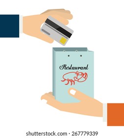 Menu design over white background vector illustration