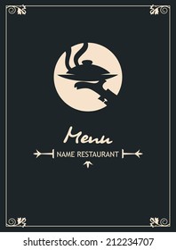menu design with pan on a black background