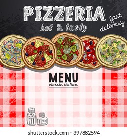menu design in the pizzeria