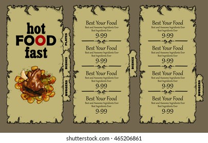 Menu design restaurant 