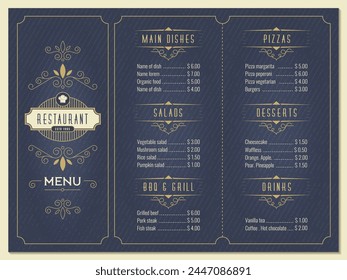 Menü-Design. Restaurant- oder Café-Menüseiten mit Platz für Text-Design der letzten Vektorgrafik