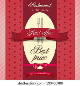  Menu design for Restaurant or Cafe. Vintage vector template