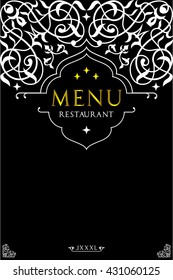 Menu design for restaurant.Oriental cuisine  menu design.