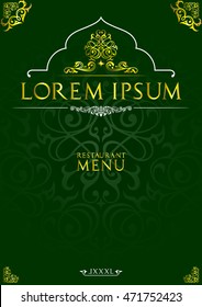 Menu design for restaurant.Oriental cuisine menu design.