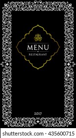 Menu design for restaurant.Oriental style cover design.