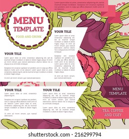 menu design template, can be used as web page, vector illustration