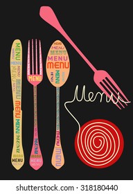 menu design template, free copy space, fictional artwork, vector illustration