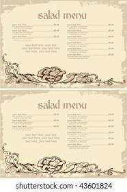 design de menu com legumes e lugar para texto