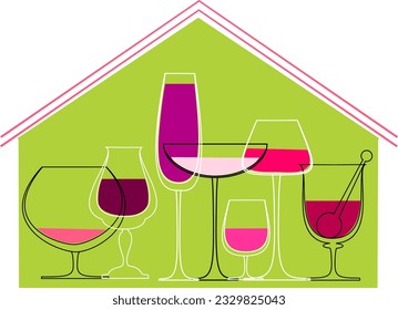 Menu design. Wine list design. Vector brochure template for wine shop, winery, wine list, cafe, restaurant, bar. Food and drinks logotype symbols. Wine house logo template design. 