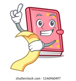 With menu diary mascot cartoon style