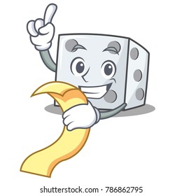 With menu dice character cartoon style