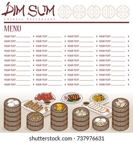 Menu Dim Sum Chinese Food Restaurant Stock Vector (Royalty Free ...