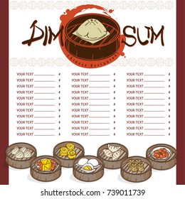 menu dim sum chinese food restaurant template design 
