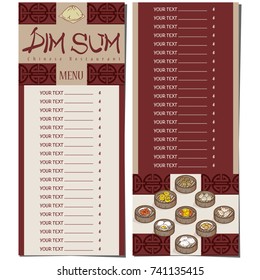 menu dim sum chinese food restaurant template design 