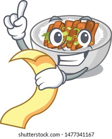 With menu donburi is cooked in a skillet