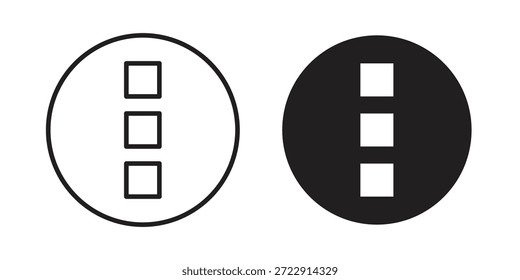 Colección de diseños de iconos de puntos de menú para móvil, interfaz de usuario, Web.