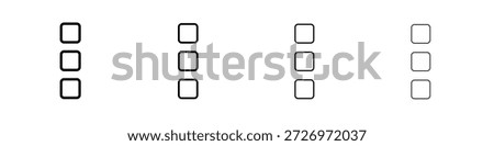 Menu dots icon in modern stroke line style. Vector 10 eps
