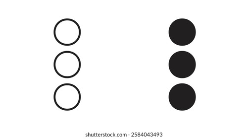 Menu dots icon set in thin line. vector illustrations for web