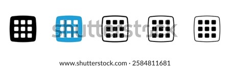 Menu dots icons collection vectors in black and blue