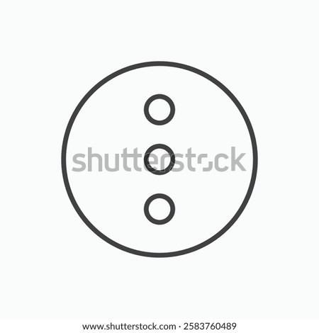 Menu dots vector icon isolated in black line