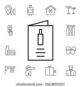 Menu, drink flat vector icon in hotel service pack