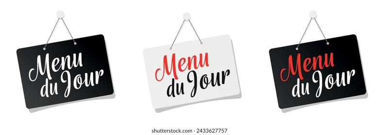 Menu du jour, Menu of the day in French