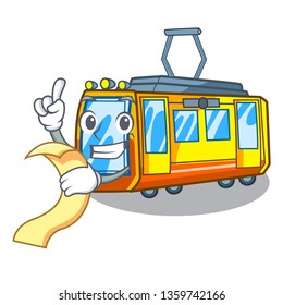 With menu electric train toys in shape mascot