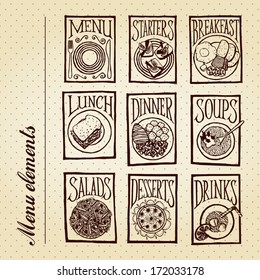 MENU ELEMENTS - Dishes background pattern