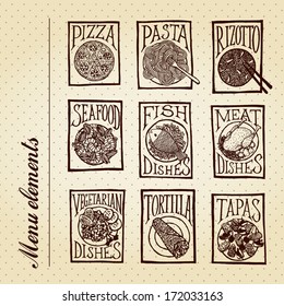 MENU ELEMENTS - Meals background pattern