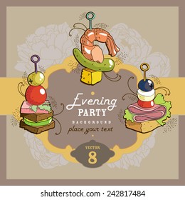 Menu elements set. Vector Retro Menu Design background.