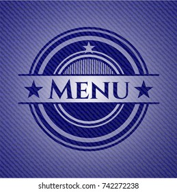 Menu emblem with jean texture
