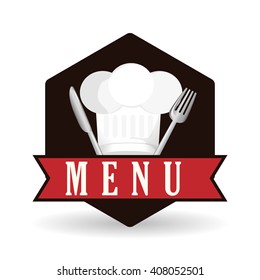 menu equipment design over white background, vector illustration