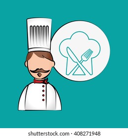 menu equipment design over white background, vector illustration