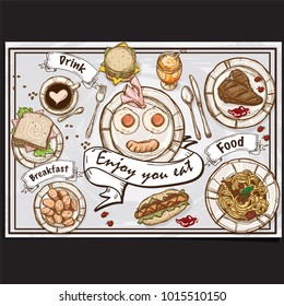menu fast food design template graphic 
