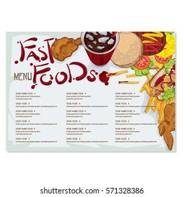 menu fast food drawing graphic  design objects template