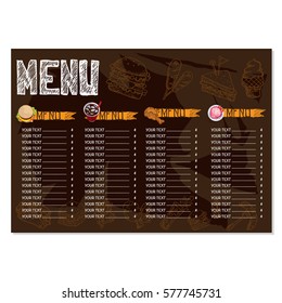 menu fast food drawing graphic  design objects template