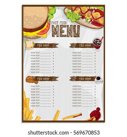 menu fast food graphic  design objects template