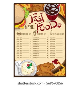 menu fast food graphic  design objects template