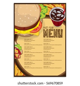 menu fast food graphic  design objects template