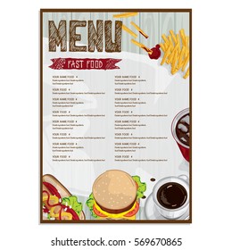 menu fast food graphic  design objects template