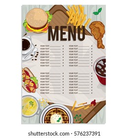 menu fast food graphic  design objects template