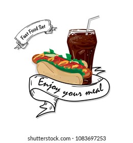 menu fastfood template design graphic set 